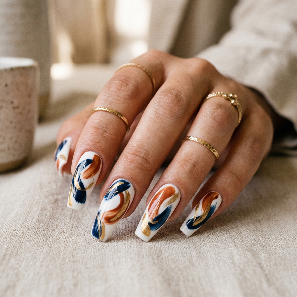 Abstract Acrylic Nails Ideas