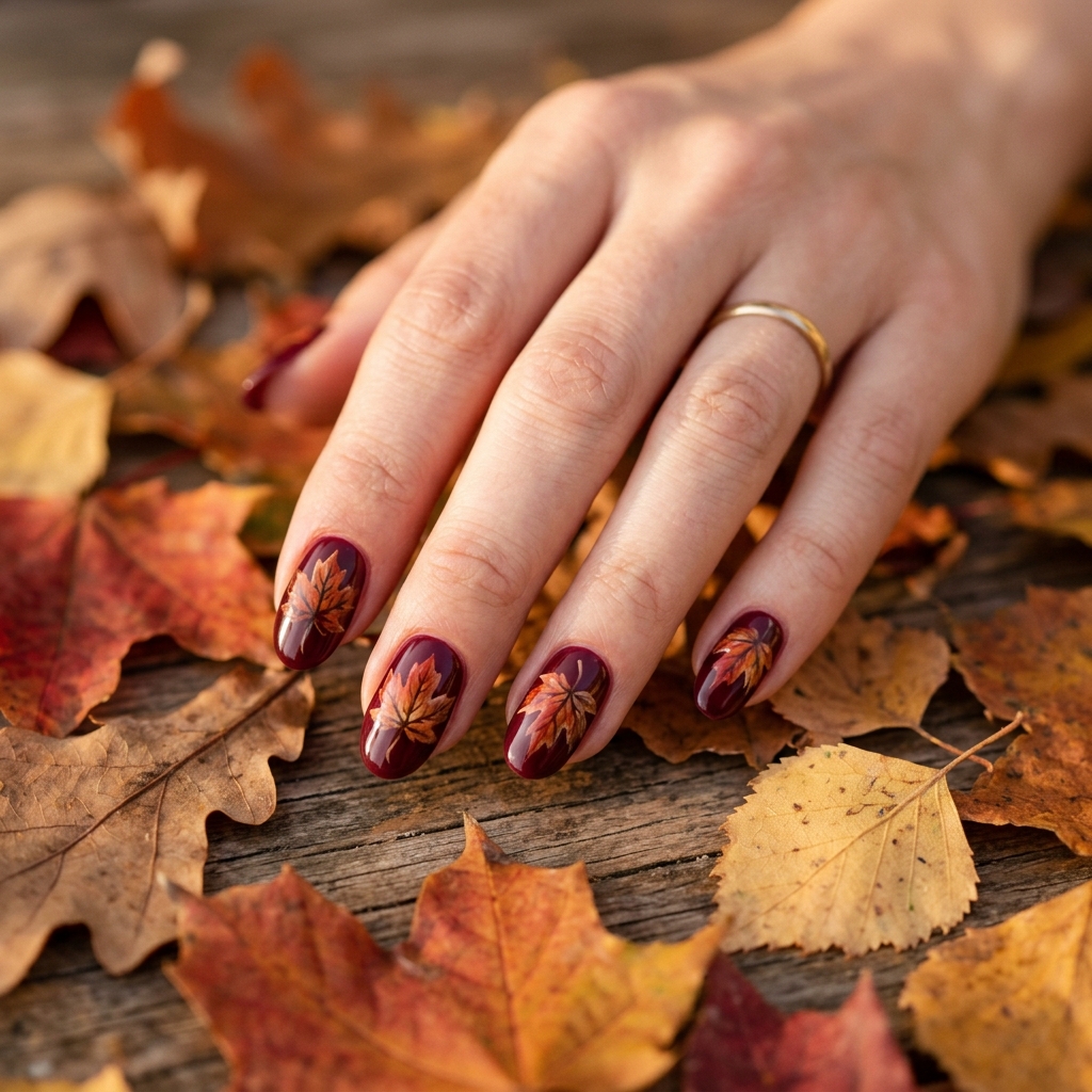 Autumn Leaf Nail Art