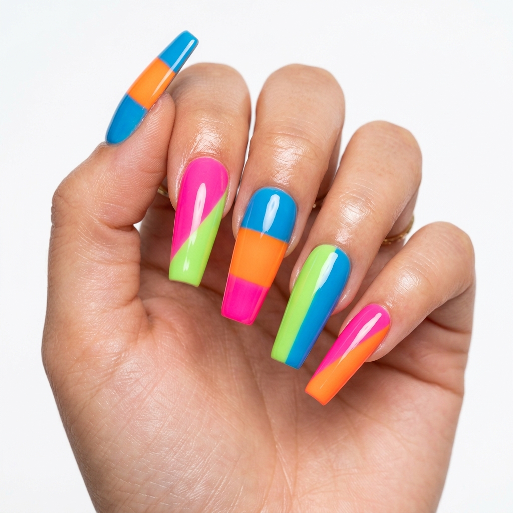 Bold Colored Acrylic Nails Ideas