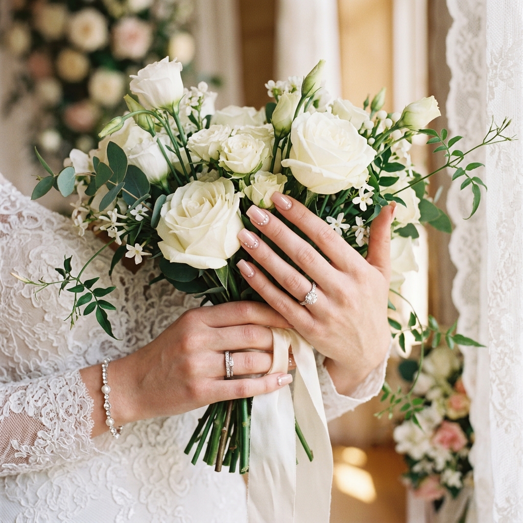 Square Nails for Wedding