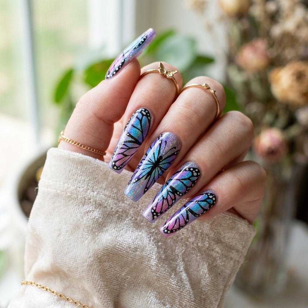Butterfly Acrylic Nails Ideas