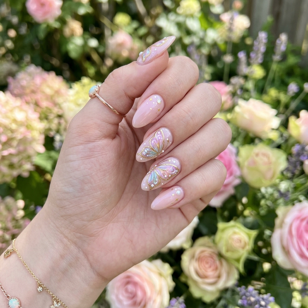 27 Pink Nails Ideas: The Ultimate Guide to Gorgeous Shades and Styles 21 Pink Butterfly Nail Art Idea