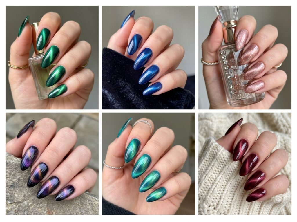 Cat Eye Nails Ideas: Your Ultimate Guide to Magnetic Nail Art 29 Cat eye nail shape collage 202605041924 1