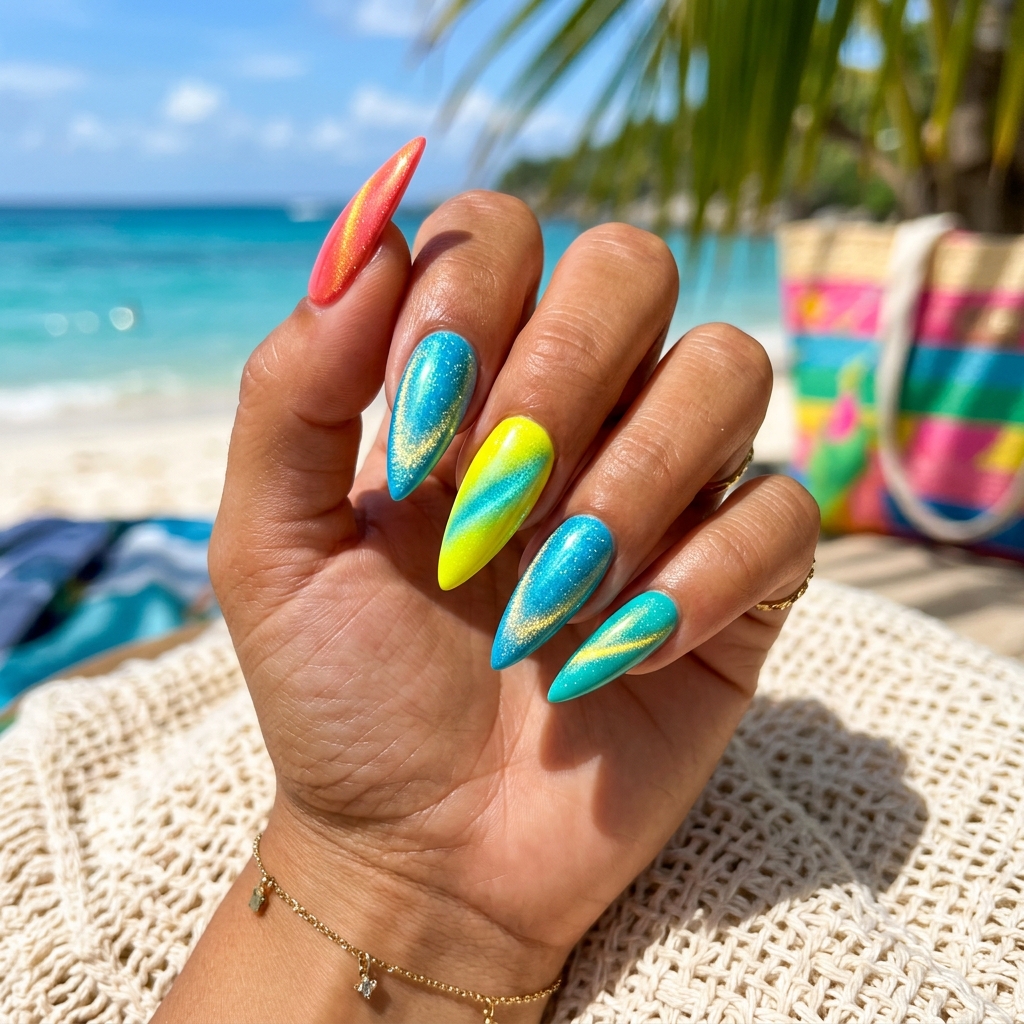 Cat Eye Nails Ideas: Your Ultimate Guide to Magnetic Nail Art 22 Cat eye nails bold bright 202605041906