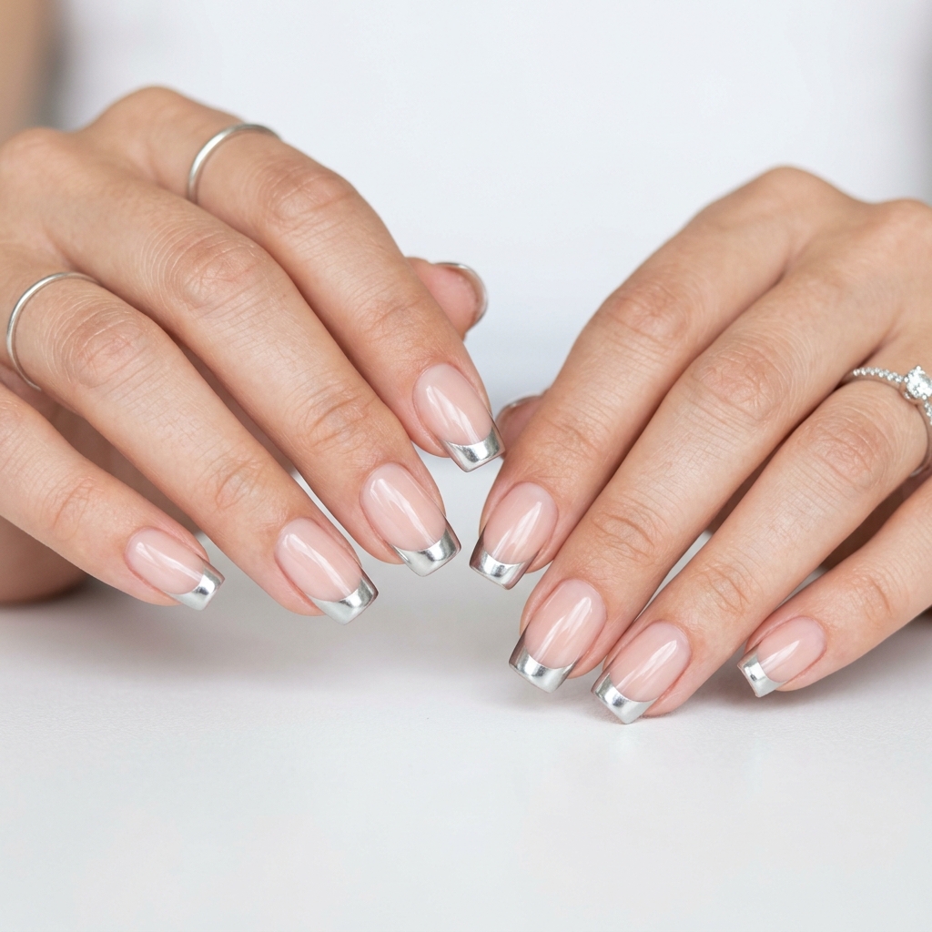 Chrome Nails: 27 Stunning Ideas to Inspire Your Next Manicure 7 Chrome French Tip Nails