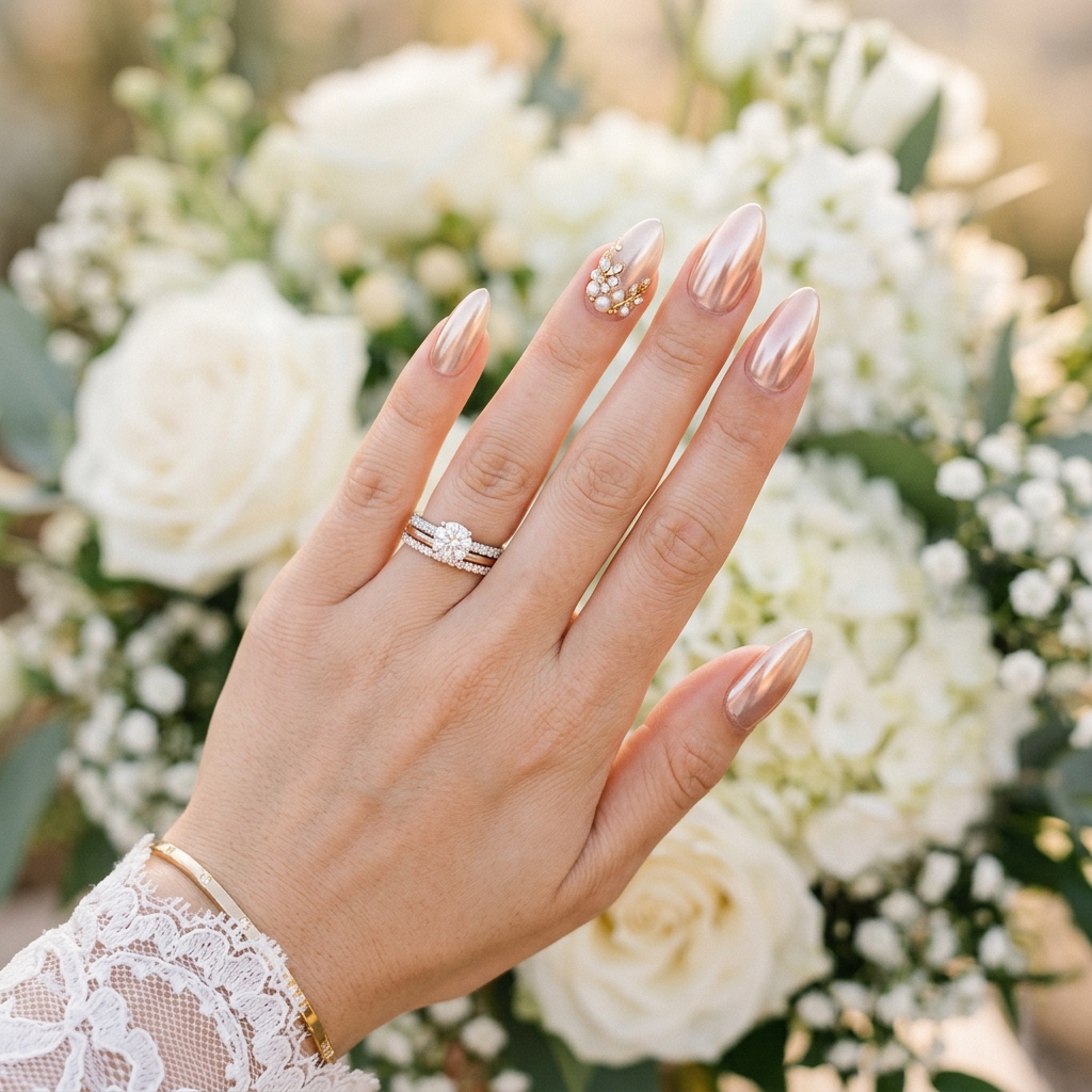 Chrome Nails: 27 Stunning Ideas to Inspire Your Next Manicure 23 Chrome Nails for Wedding