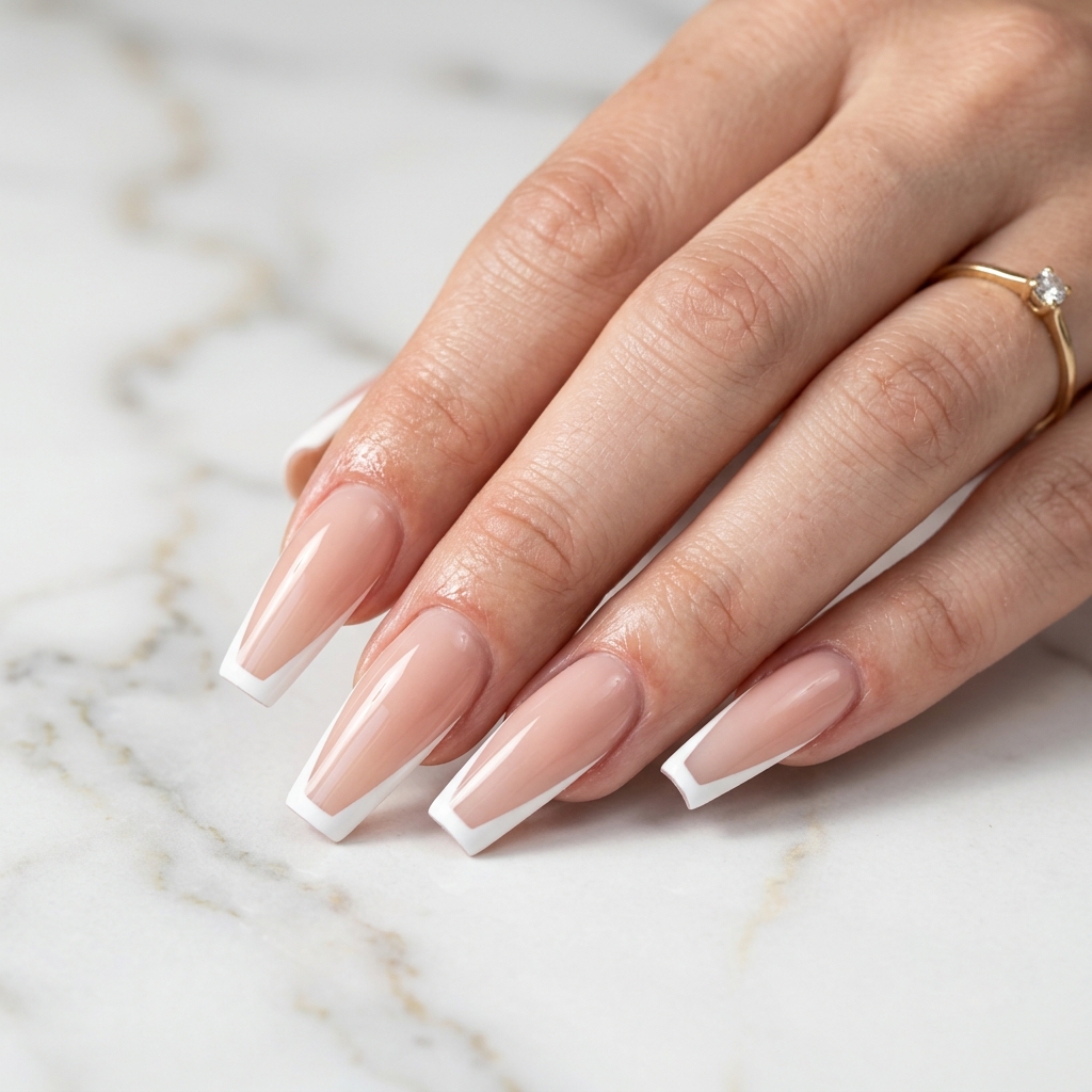 Coffin Nails Ideas: 27 Stunning Designs to Inspire Your Next Look 5 Coffin Nails French Tip Ideas