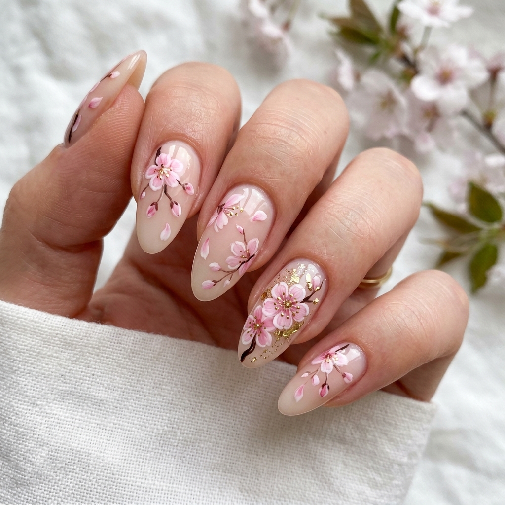 27 Gel Nails Ideas: The Ultimate Guide to Stunning Nail Art 18 Floral Gel Nails Ideas