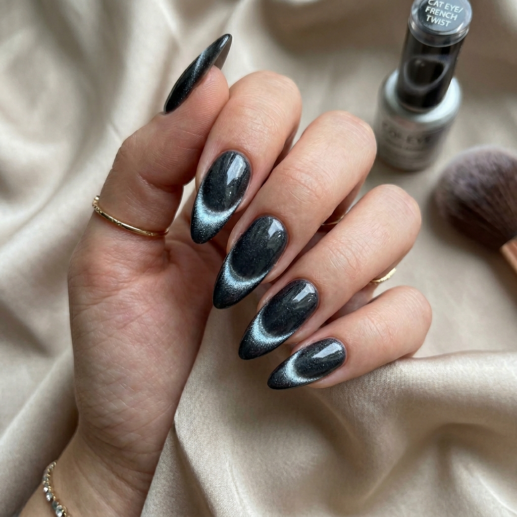 Cat Eye Nails Ideas: Your Ultimate Guide to Magnetic Nail Art 16 French cat eye nails 202605041858