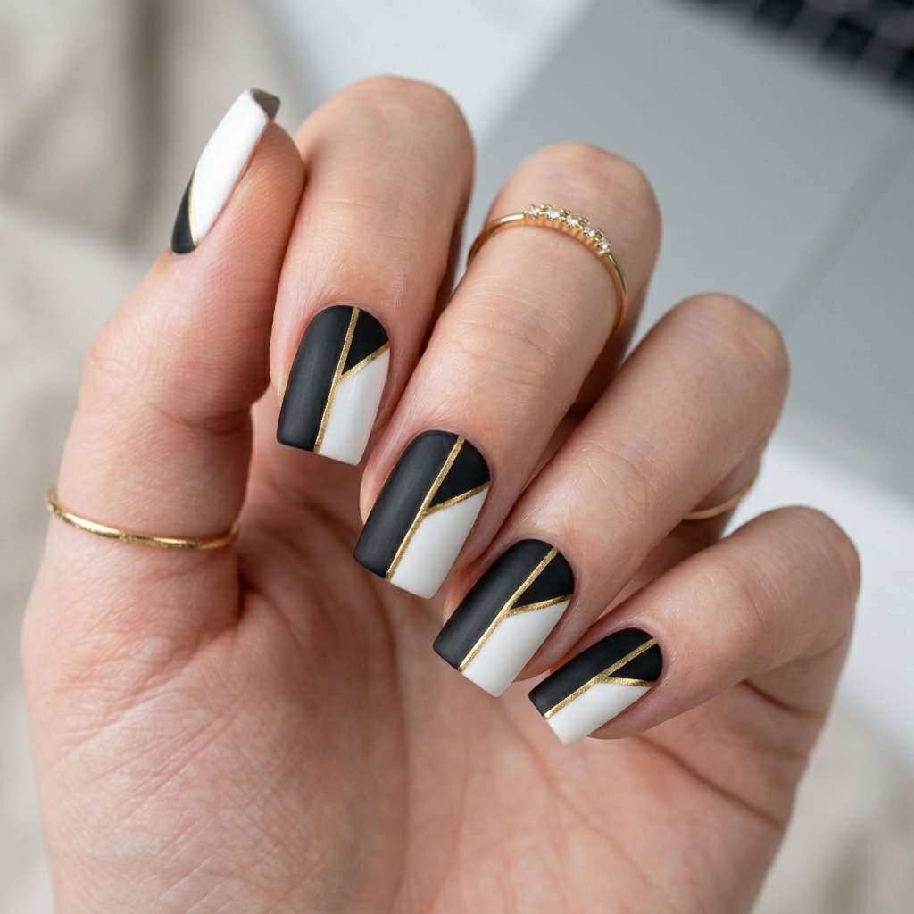 27 Gel Nails Ideas: The Ultimate Guide to Stunning Nail Art 24 Geometric Gel Nails Ideas
