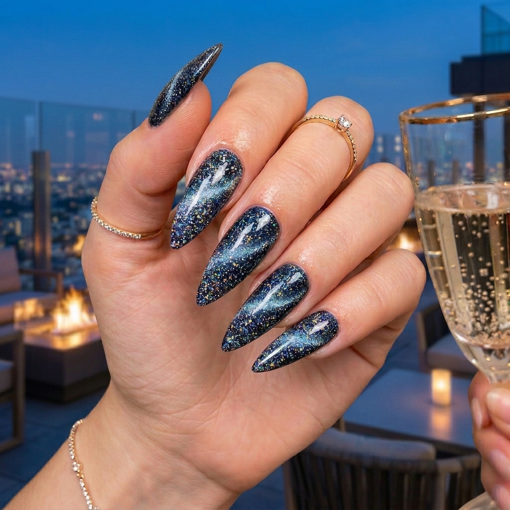 Cat Eye Nails Ideas: Your Ultimate Guide to Magnetic Nail Art 17 Glitter cat eye nail sparkle 202605041905