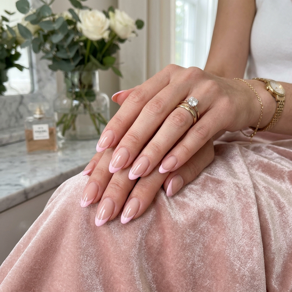 27 Pink Nails Ideas: The Ultimate Guide to Gorgeous Shades and Styles 6 Light Pink French Tip Nails 202605051706