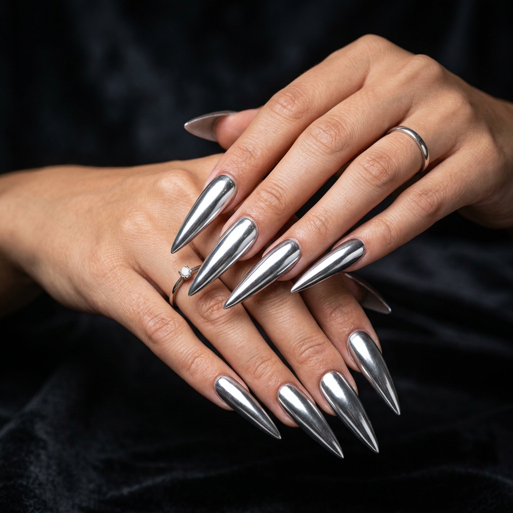 Chrome Nails: 27 Stunning Ideas to Inspire Your Next Manicure 15 Long Chrome Nails