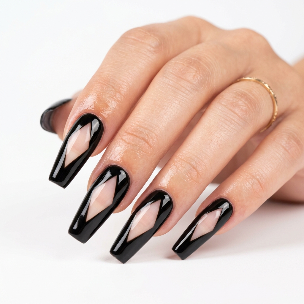 Coffin Nails Ideas: 27 Stunning Designs to Inspire Your Next Look 29 Negative Space Coffin Nails Ideas