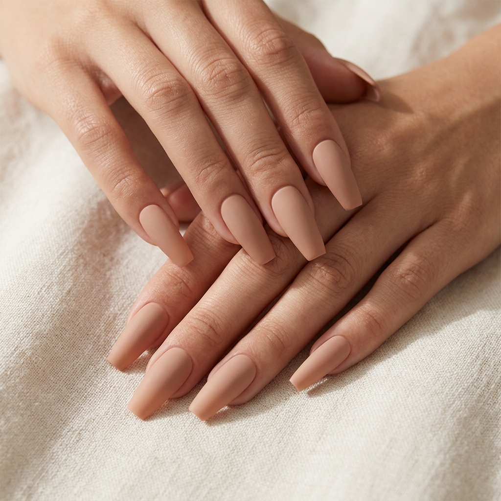 Coffin Nails Ideas: 27 Stunning Designs to Inspire Your Next Look 8 Nude Coffin Nails Ideas