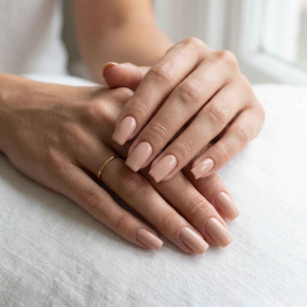 Nude Square Nails