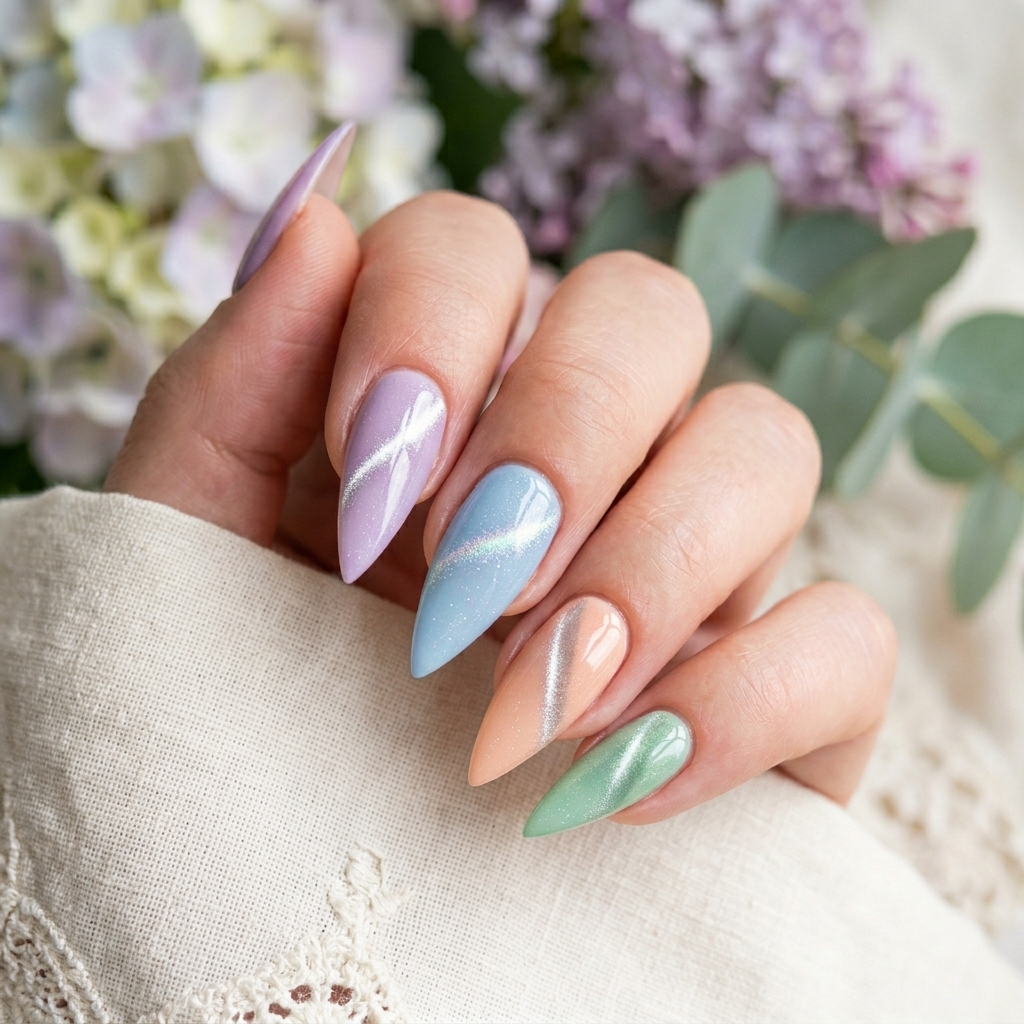Cat Eye Nails Ideas: Your Ultimate Guide to Magnetic Nail Art 27 Pastel cat eye nails bring 202605041912