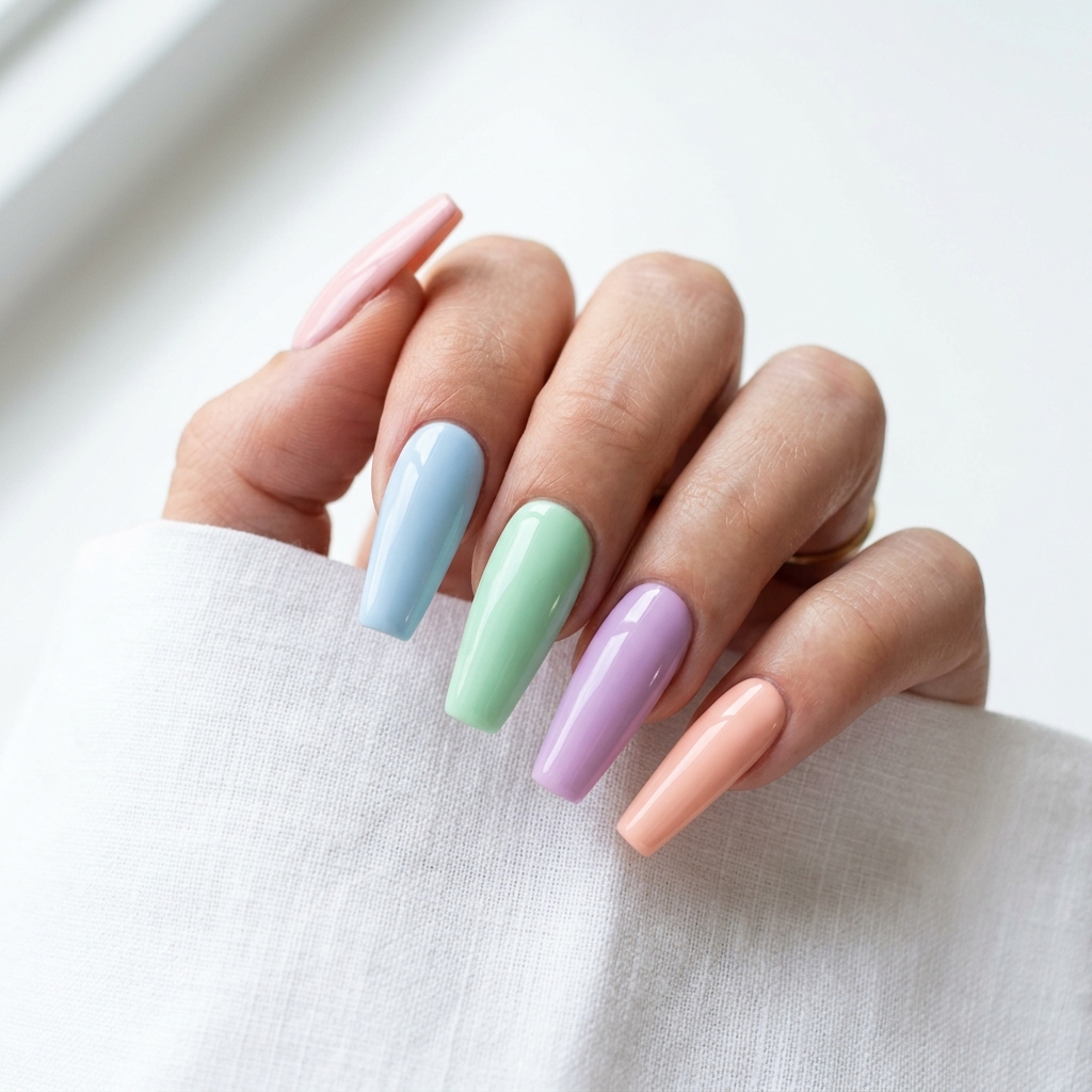 Coffin Nails Ideas: 27 Stunning Designs to Inspire Your Next Look 18 Pastel Coffin Nails Ideas