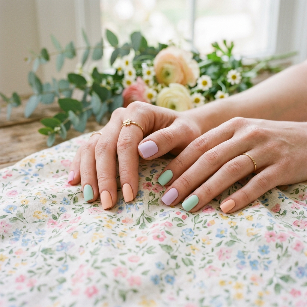 Pastel Square Nails
