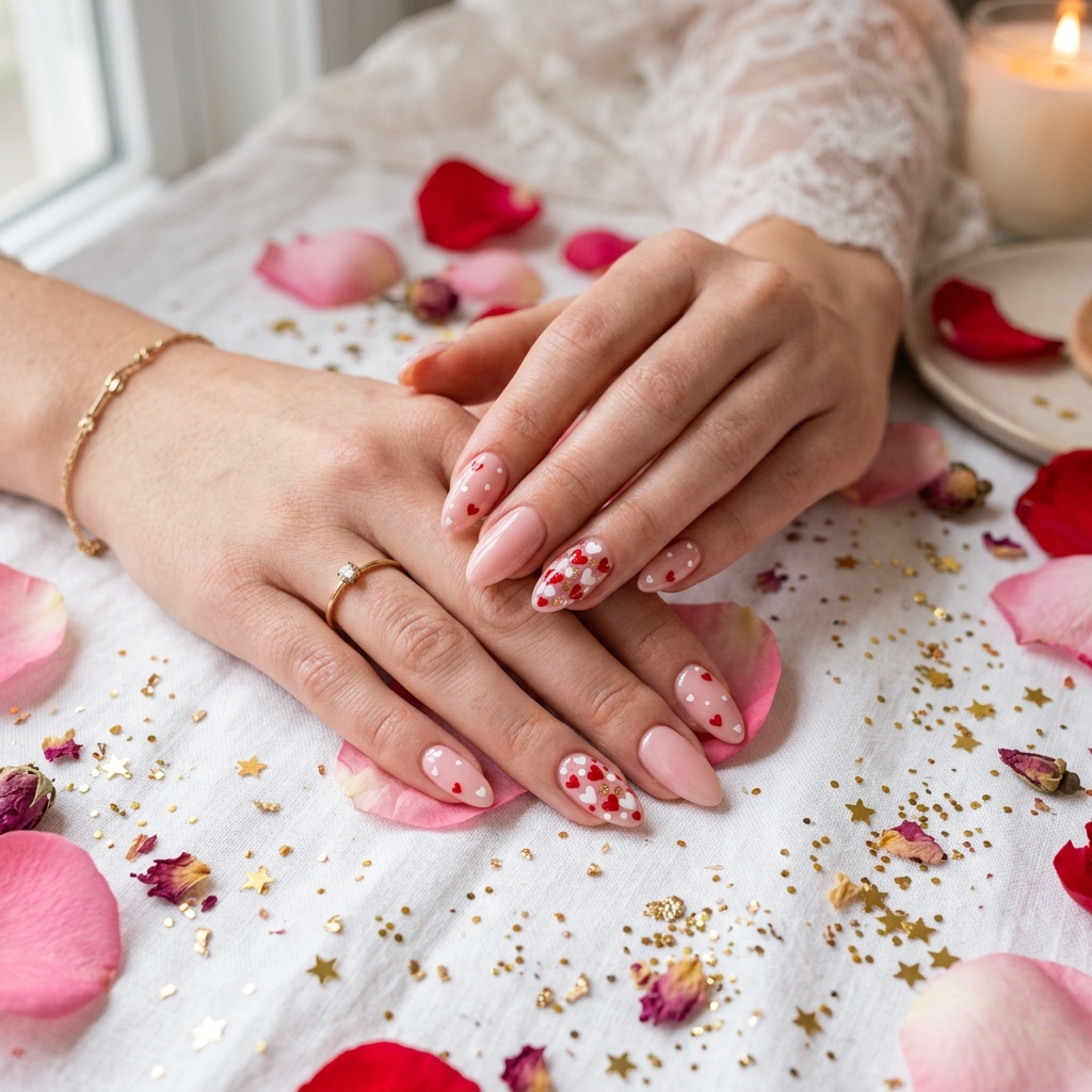 27 Pink Nails Ideas: The Ultimate Guide to Gorgeous Shades and Styles 29 Pink nails with heart art 202605051733
