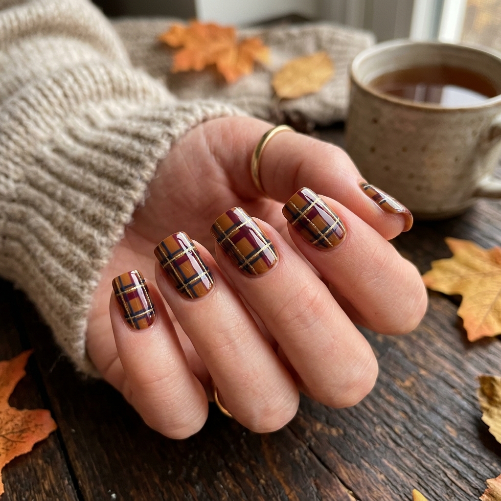 Cozy Plaid and Tartan Nail Art