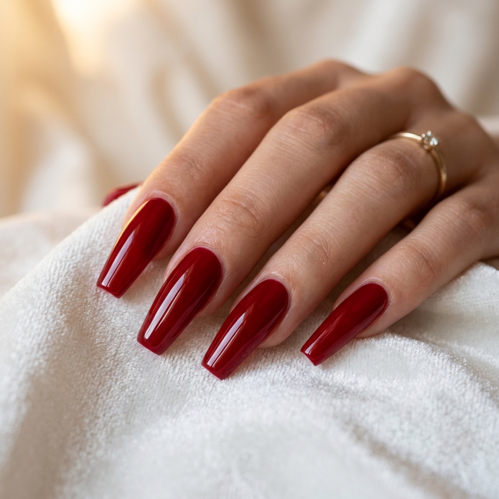 Coffin Nails Ideas: 27 Stunning Designs to Inspire Your Next Look 11 Red Coffin Nails Ideas