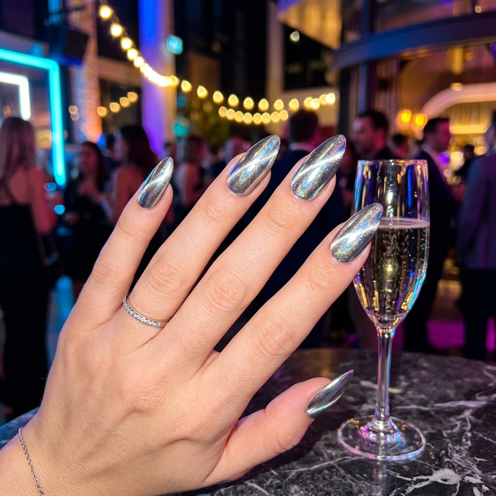 Cat Eye Nails Ideas: Your Ultimate Guide to Magnetic Nail Art 9 Silver chrome cat eye nails 202605041644