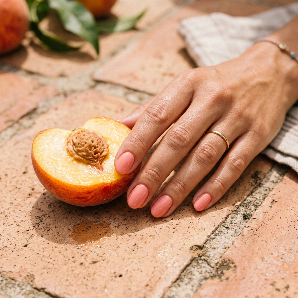 27 Pink Nails Ideas: The Ultimate Guide to Gorgeous Shades and Styles 23 Peach Pink Nails Idea