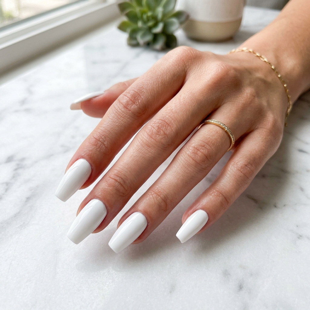 White Acrylic Nails Ideas