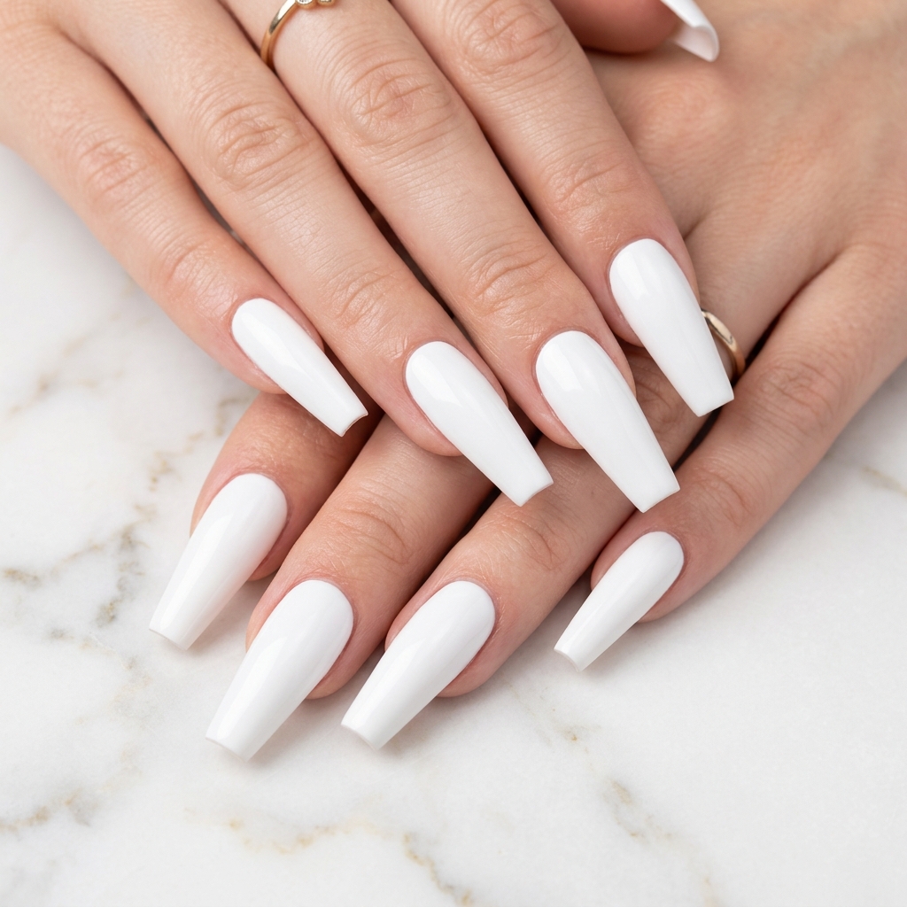 Coffin Nails Ideas: 27 Stunning Designs to Inspire Your Next Look 12 White Coffin Nails Ideas