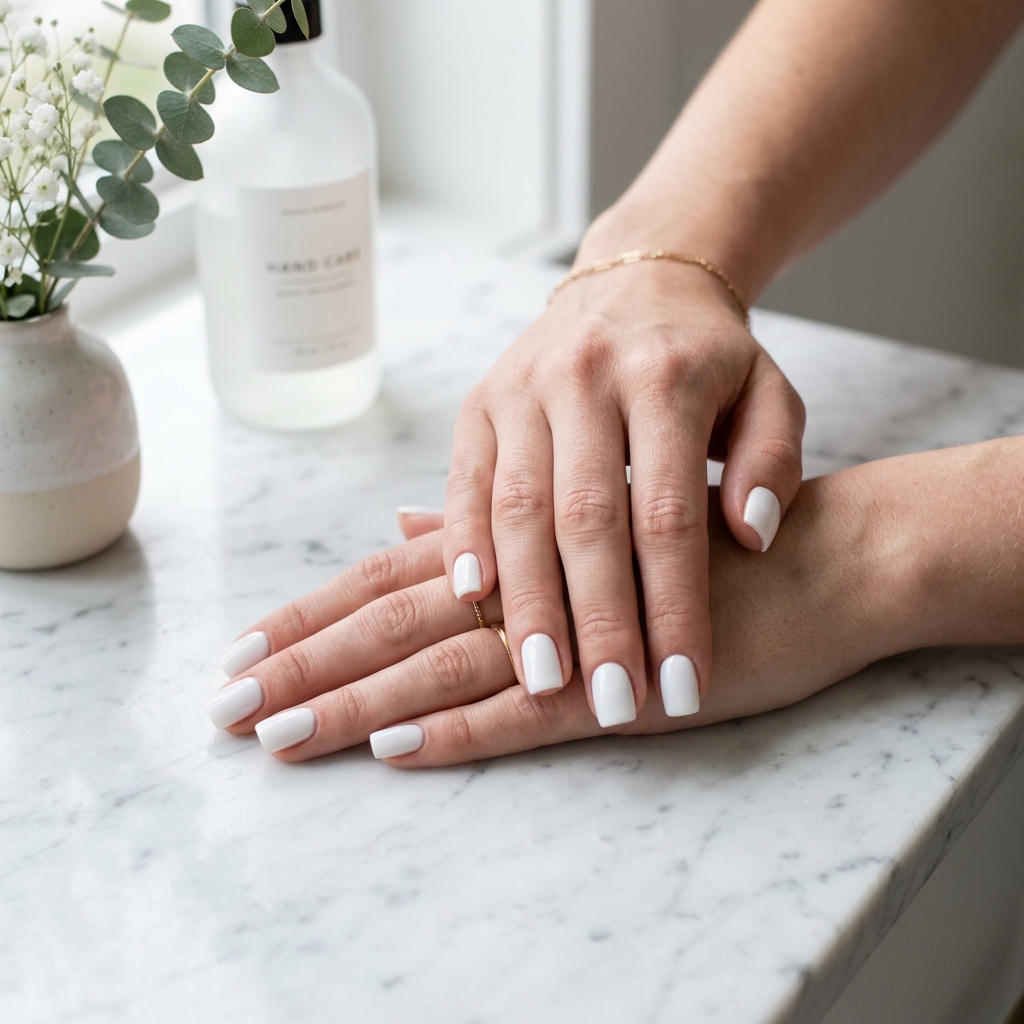 White Square Nails