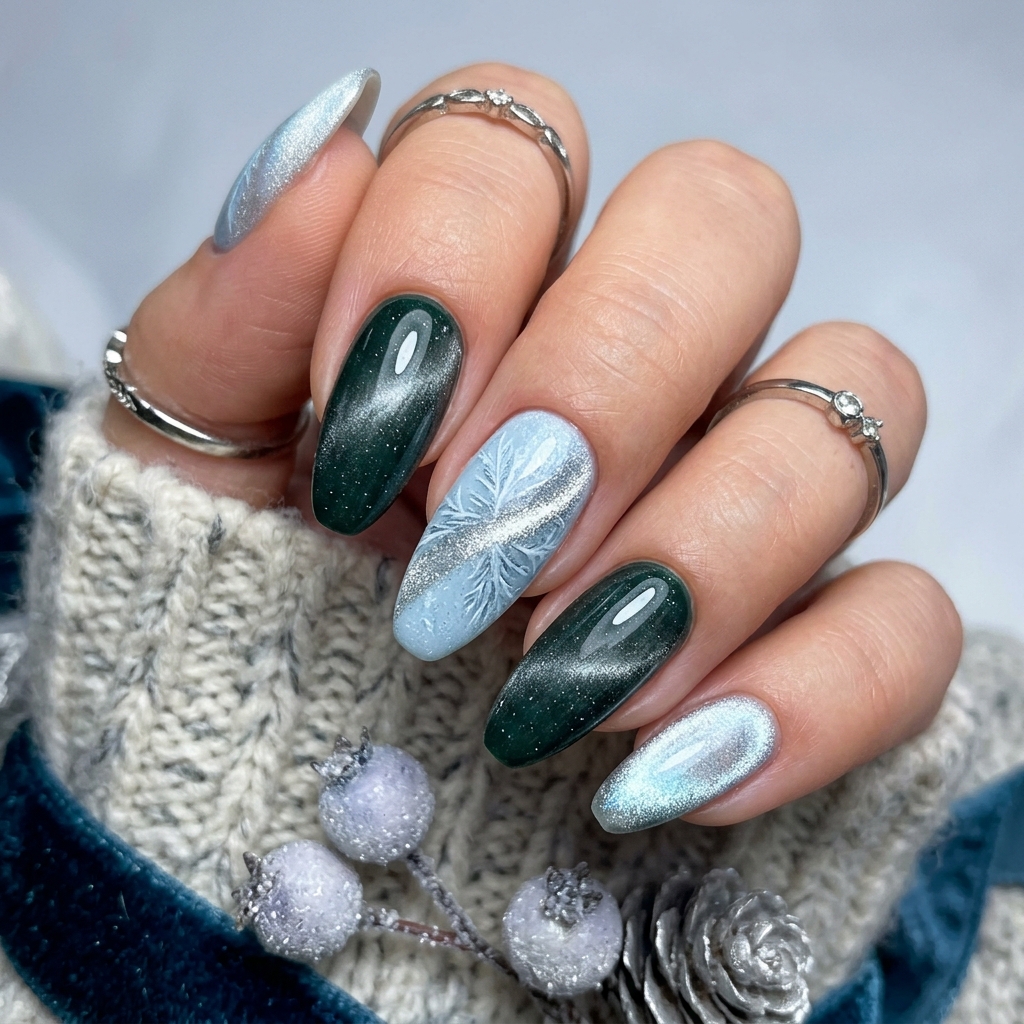 Cat Eye Nails Ideas: Your Ultimate Guide to Magnetic Nail Art 21 Winter cat eye nails icy 202605041903