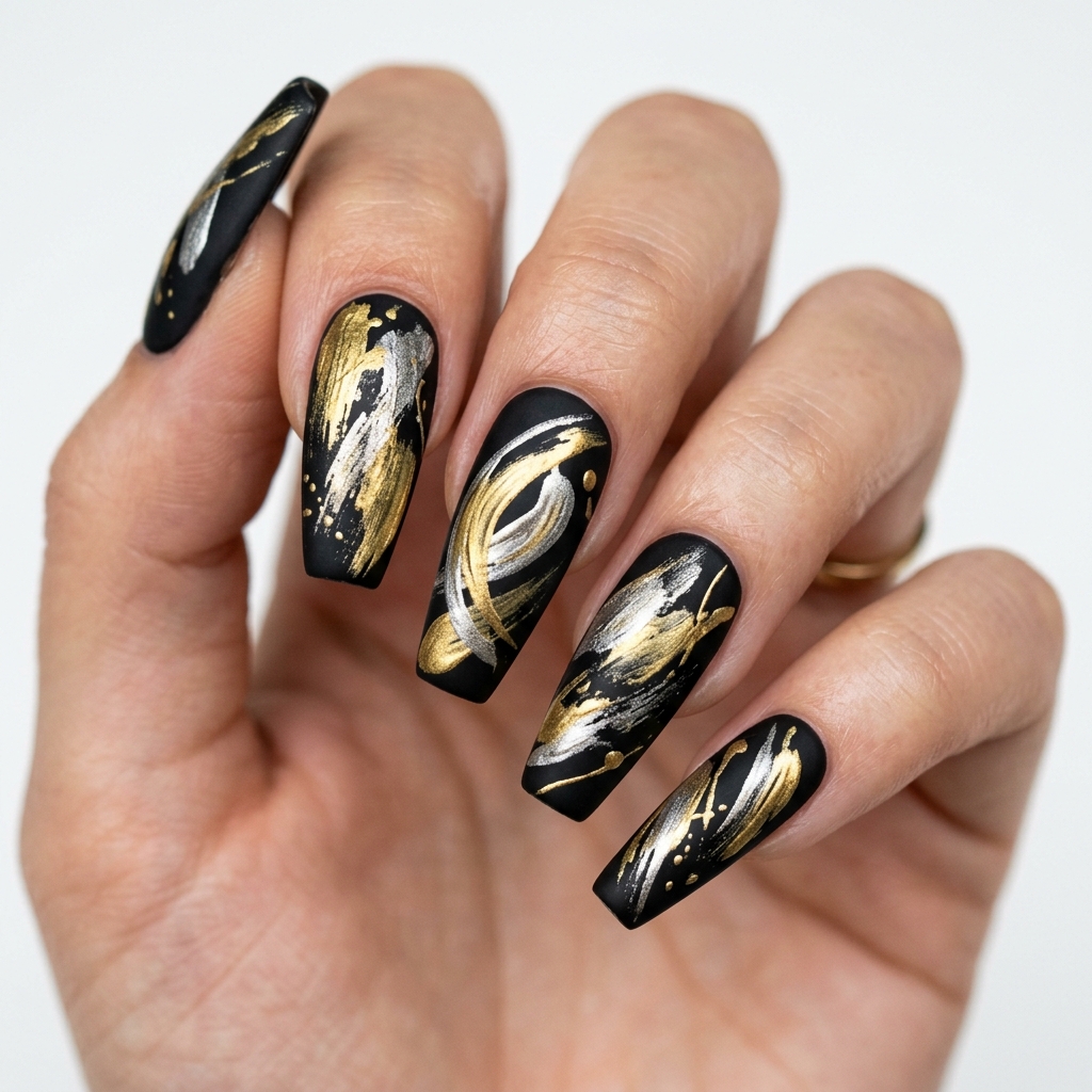 27 Stunning New Year Nails Ideas to Ring in the New Year in Style 25 Abstract New Year Nail Art Ideas