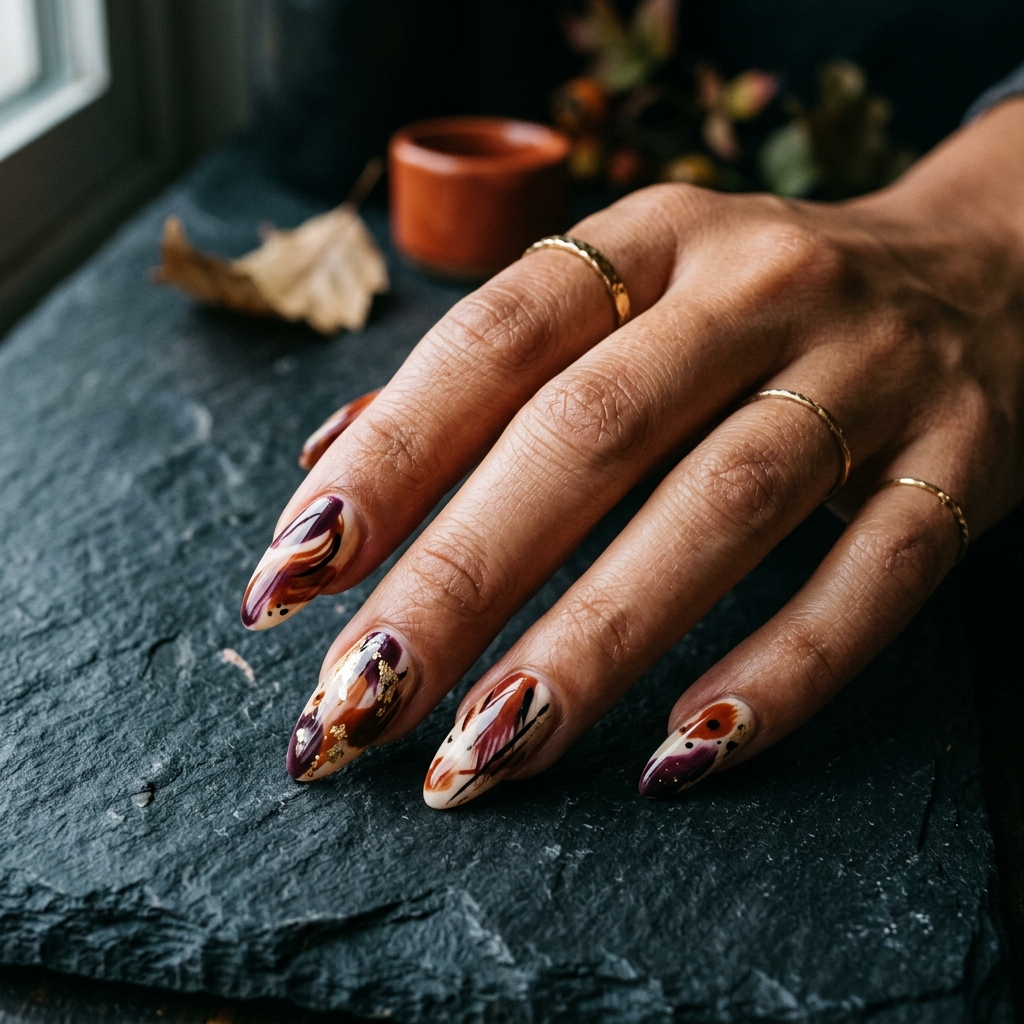 October Nails Ideas: 27 Stunning Looks for the Most Creative Month of the Year 25 October Abstract Nail Art Ideas