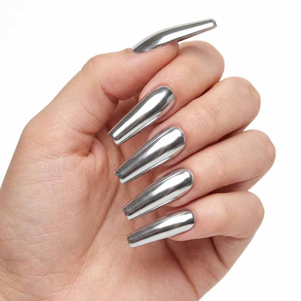 acrylic nails ideas: 27 Stunning Designs to Inspire Your Next Set 15 Acrylic Nails Ideas Chrome