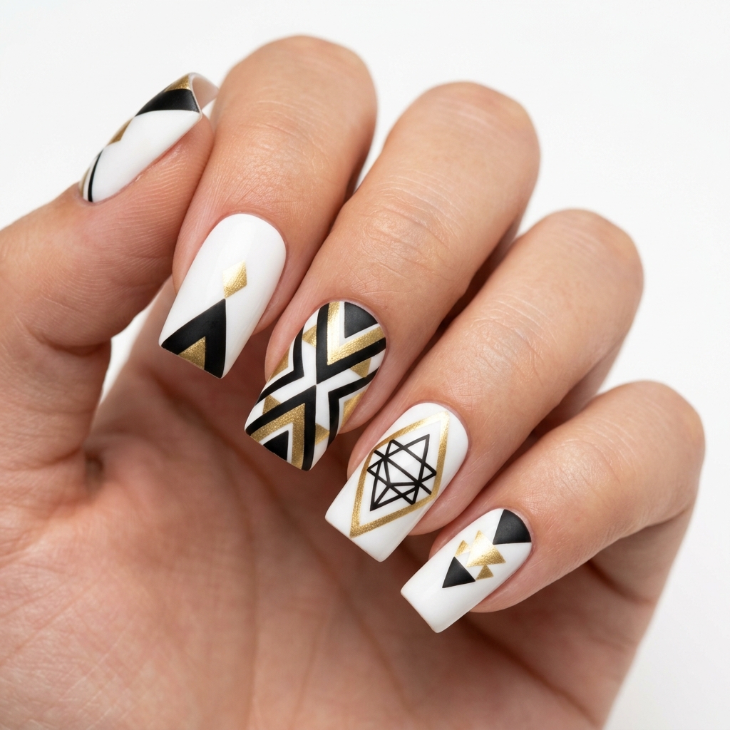 acrylic nails ideas: 27 Stunning Designs to Inspire Your Next Set 23 Acrylic Nails Ideas Geometric