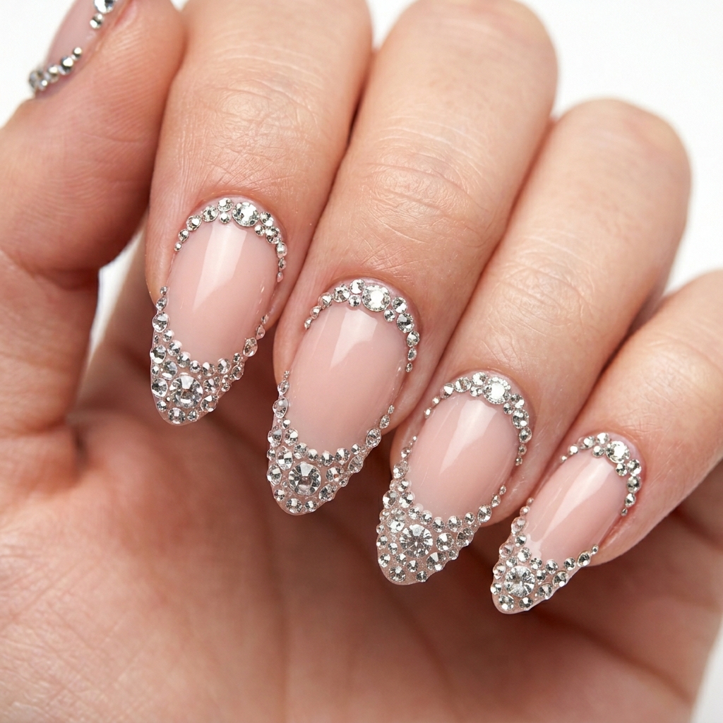 acrylic nails ideas: 27 Stunning Designs to Inspire Your Next Set 21 Acrylic Nails Ideas Rhinestone