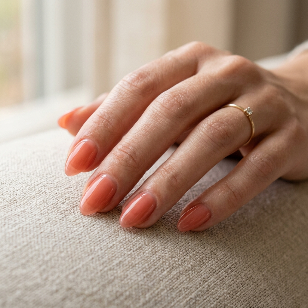 27 Jelly Nails Ideas You Need to Try Right Now 24 Short Almond Jelly Nail Ideas