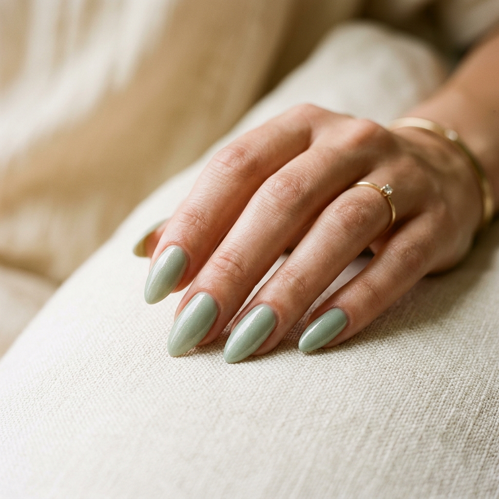27 Stunning Green Nail Designs Ideas to Inspire Your Next Manicure 26 Almond nail designs soft green 202605122215