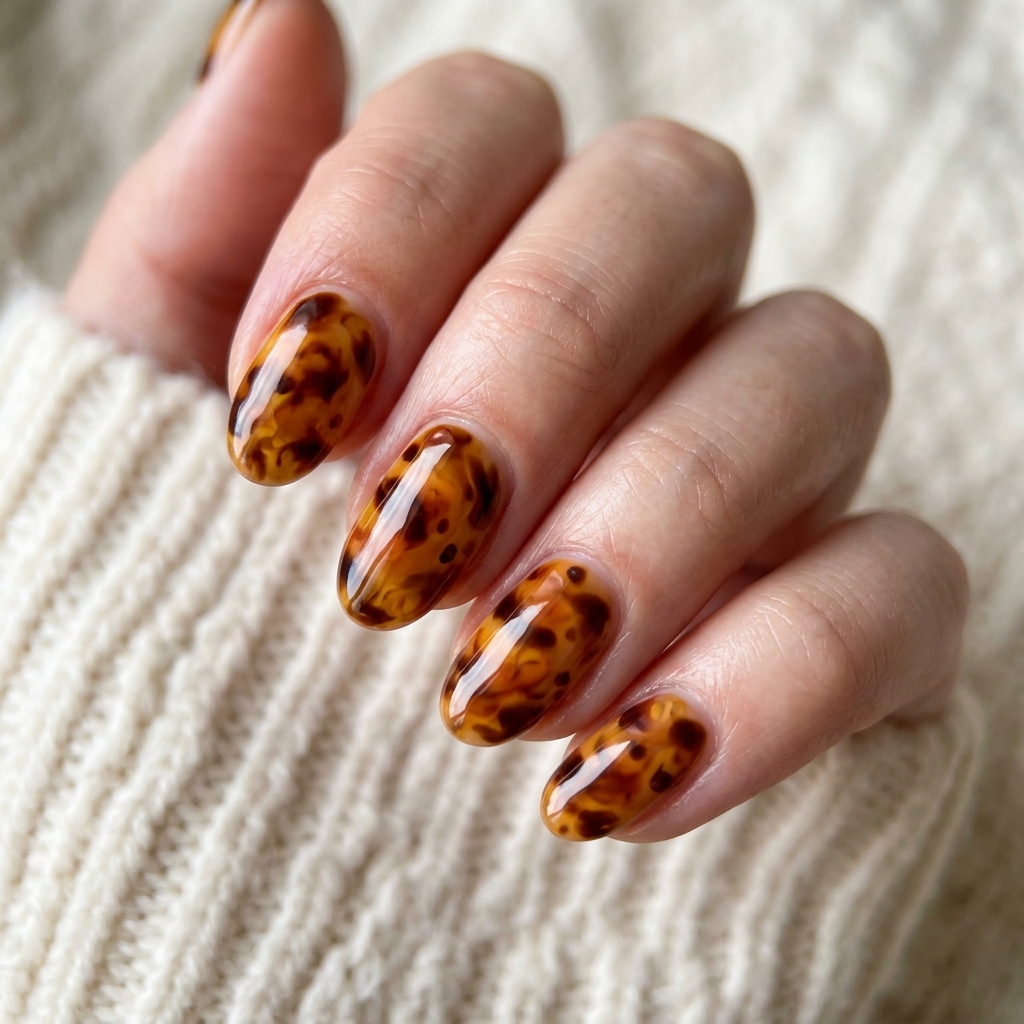 27 Beautiful Tortoise Shell Nails Ideas to Inspire Your Next Manicure 2 Amber tortoise shell nails 202605181711