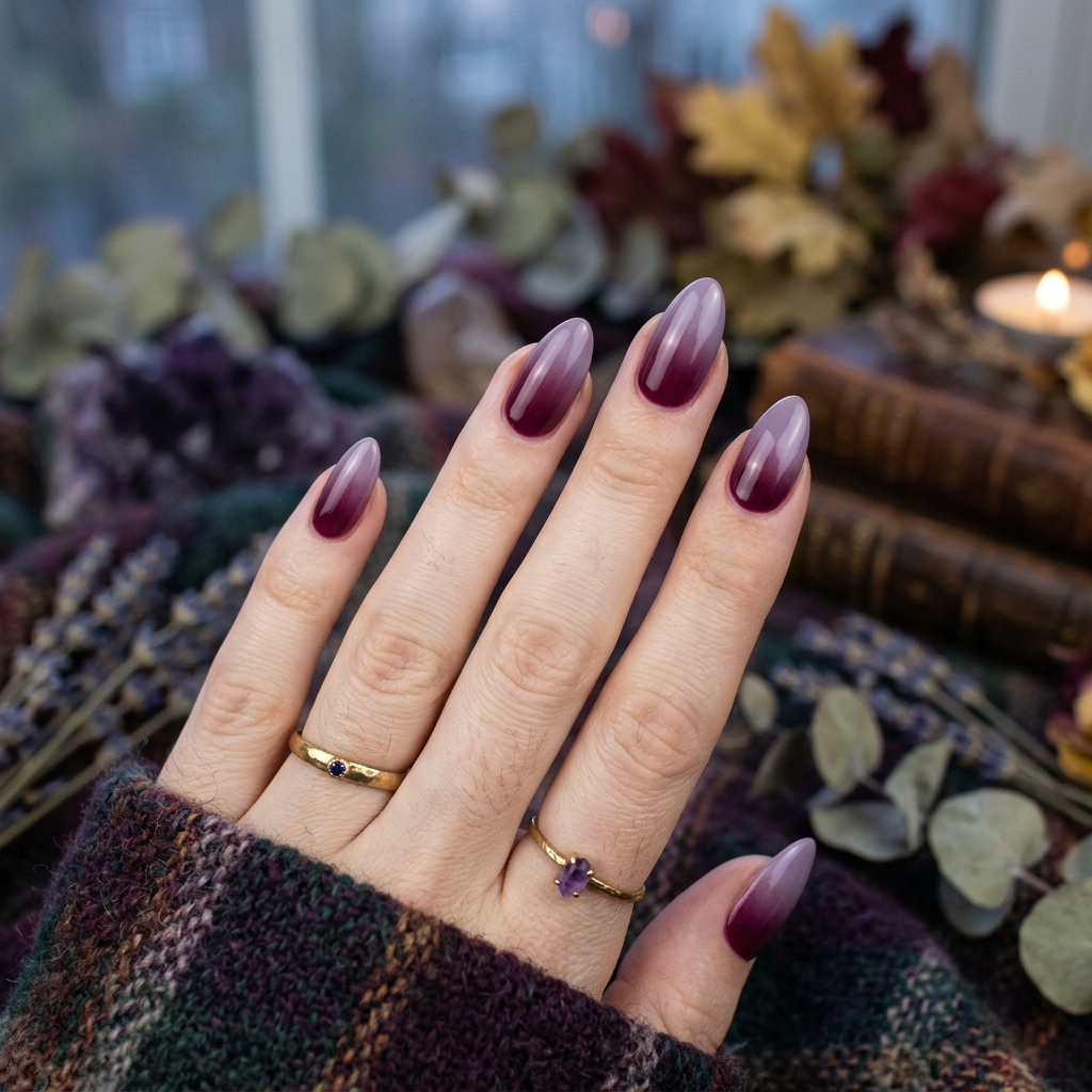30 Fall Ombre Nails Ideas That Are Simply Stunning 30 Moody Berry and Lilac Fall Ombre Nails