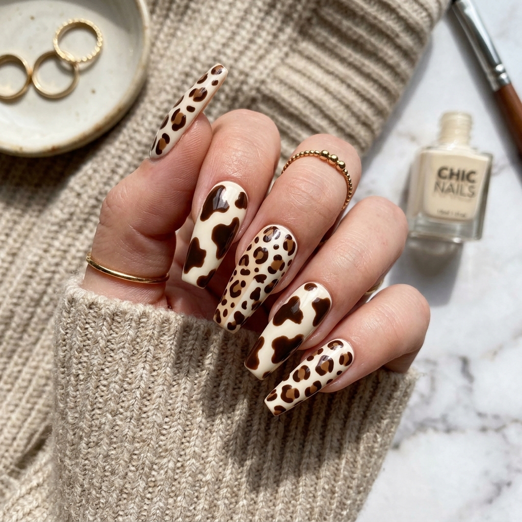 Brown Nail Designs Ideas: 30 Stunning Looks to Inspire Your Next Manicure 16 Brown Animal Print Nail Designs Ideas