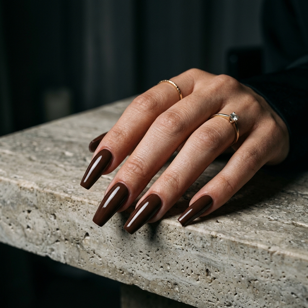 Brown Nail Designs Ideas: 30 Stunning Looks to Inspire Your Next Manicure 21 Brown Coffin Nail Designs Ideas