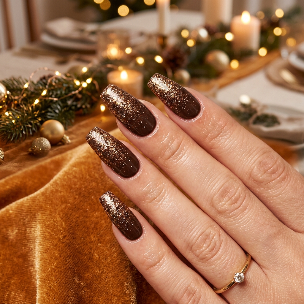 Brown Nail Designs Ideas: 30 Stunning Looks to Inspire Your Next Manicure 10 Brown Glitter Nail Designs Ideas