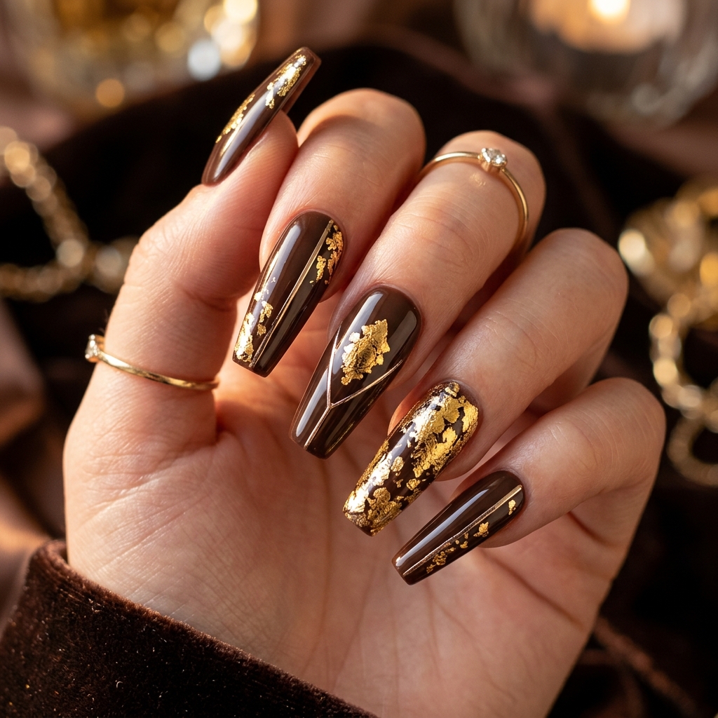 Brown Nail Designs Ideas: 30 Stunning Looks to Inspire Your Next Manicure 28 Brown and Gold Nail Designs Ideas