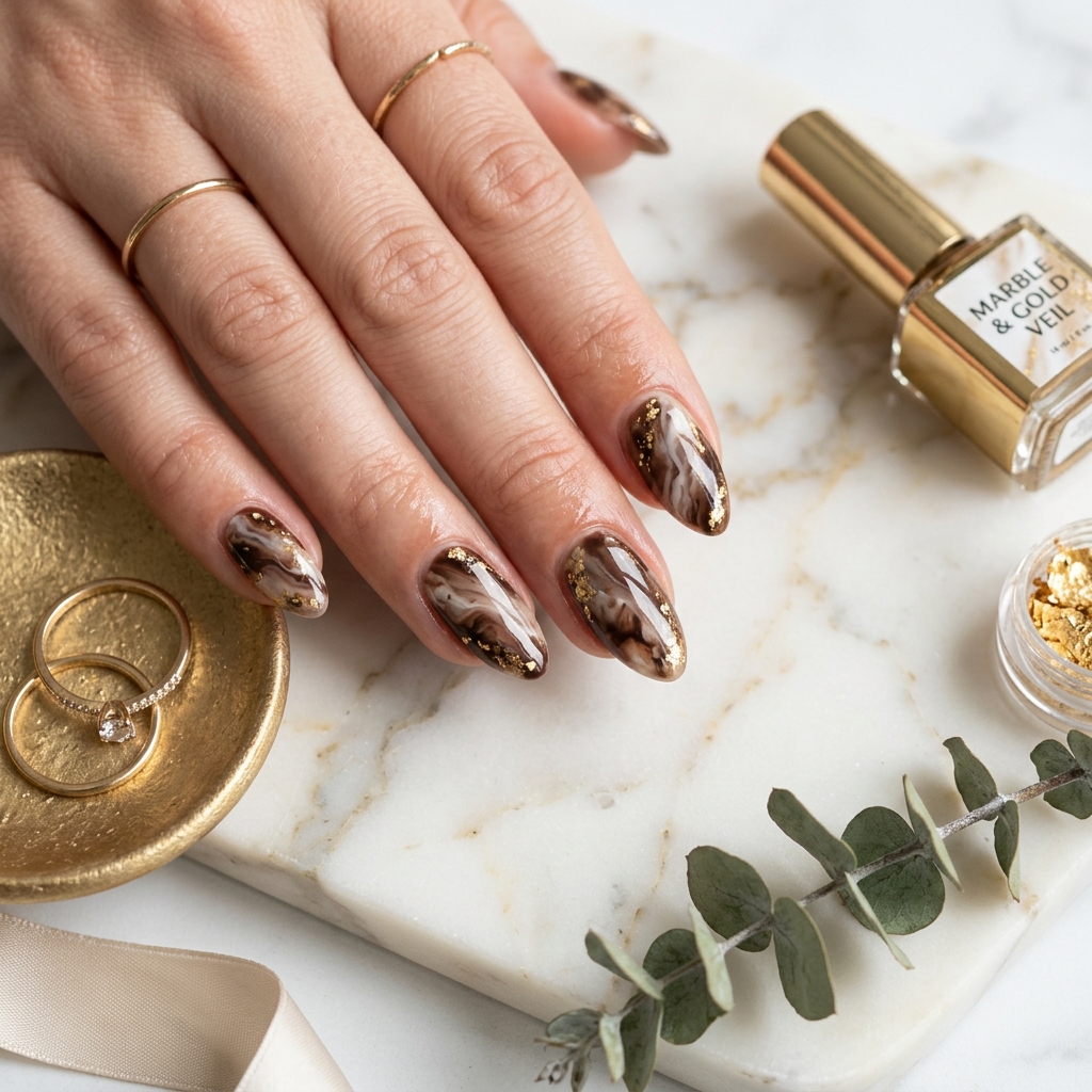 Brown Nail Designs Ideas: 30 Stunning Looks to Inspire Your Next Manicure 11 Brown Marble Nail Designs Ideas