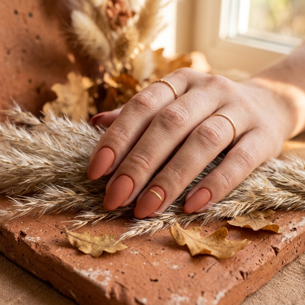 October Nails Ideas: 27 Stunning Looks for the Most Creative Month of the Year 19 October Brown and Terracotta Nails Ideas