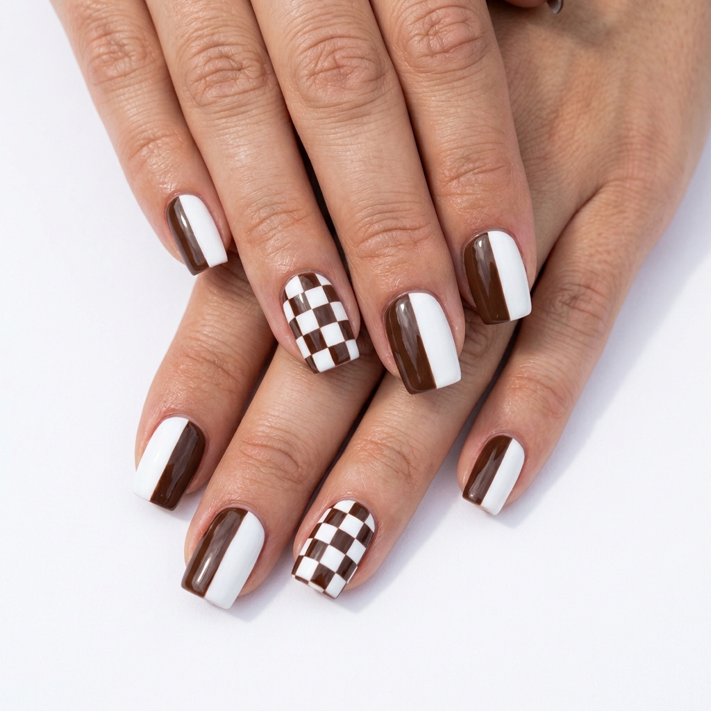 Brown Nail Designs Ideas: 30 Stunning Looks to Inspire Your Next Manicure 29 Brown and White Nail Designs Ideas