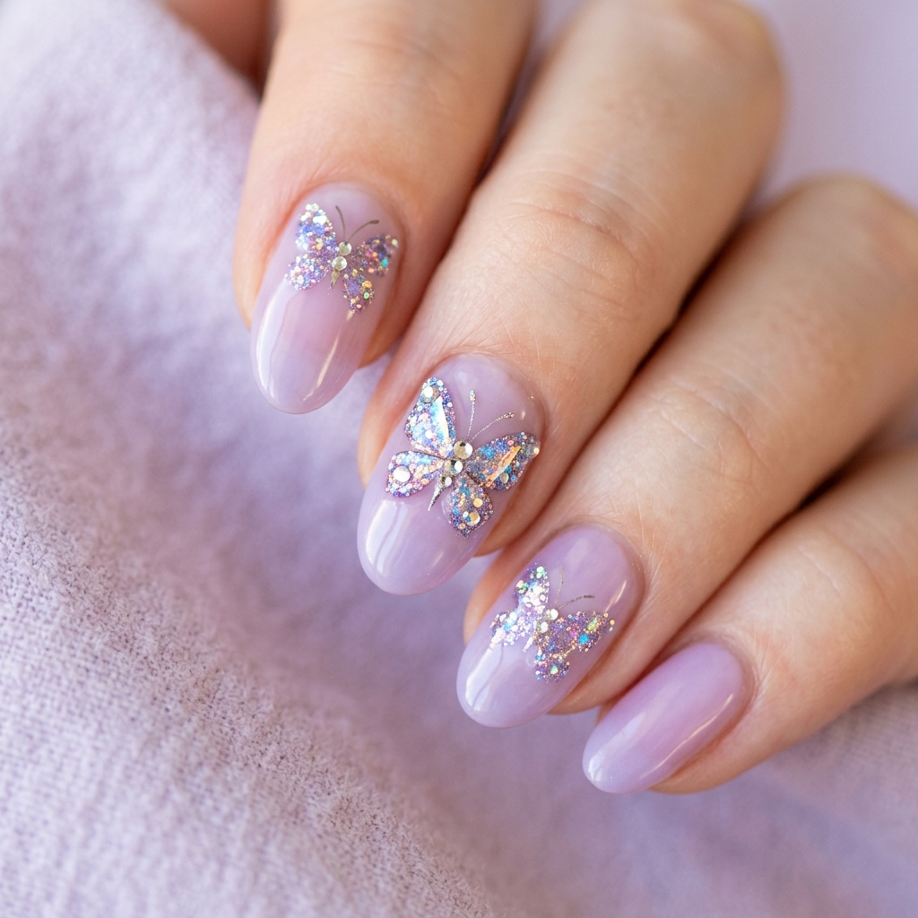 Spring Nail Designs: 27 Fresh and Beautiful Ideas for Your Next Manicure 5 Spring Nail Designs with Butterfly Motifs Ideas