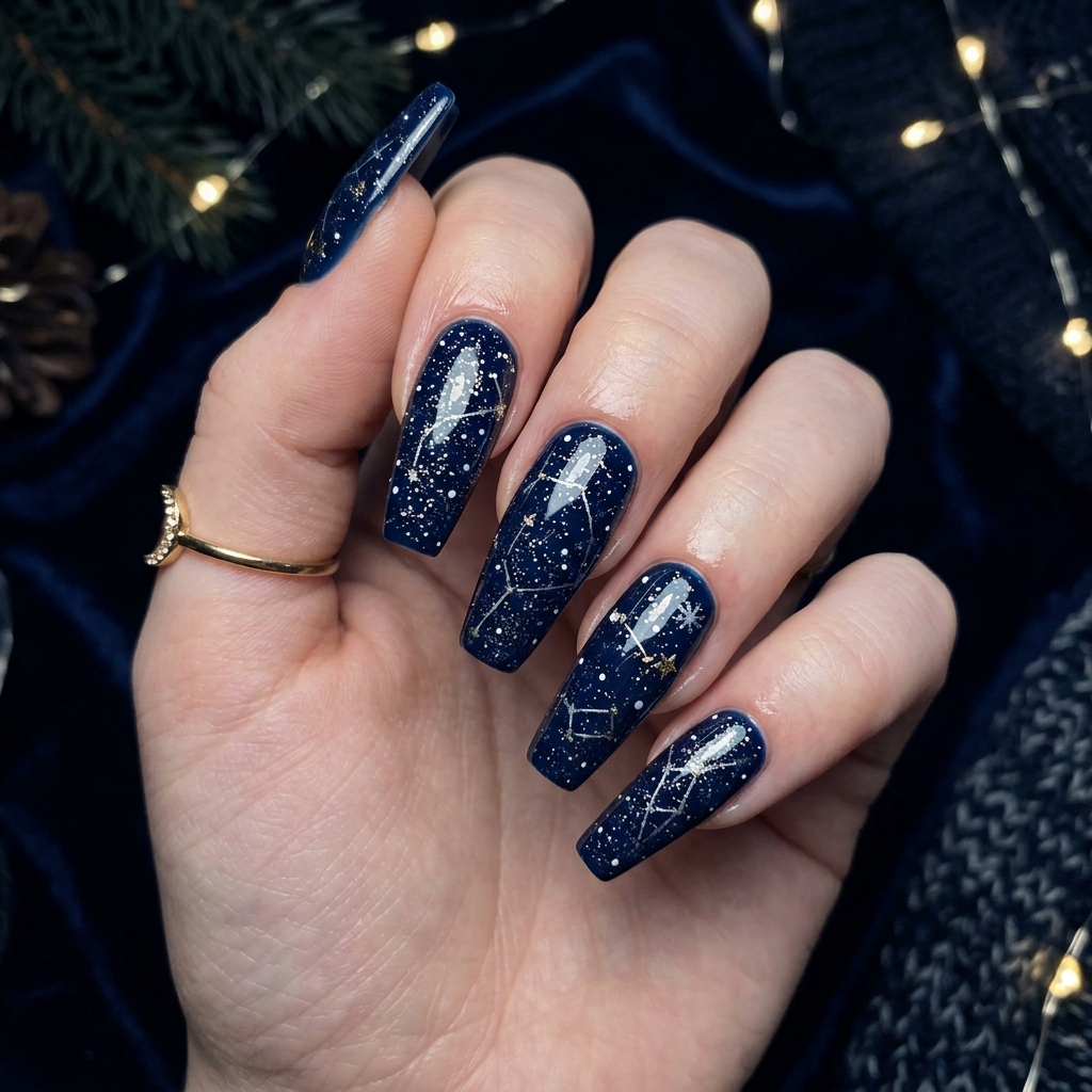 Christmas Eve Midnight Nail Ideas